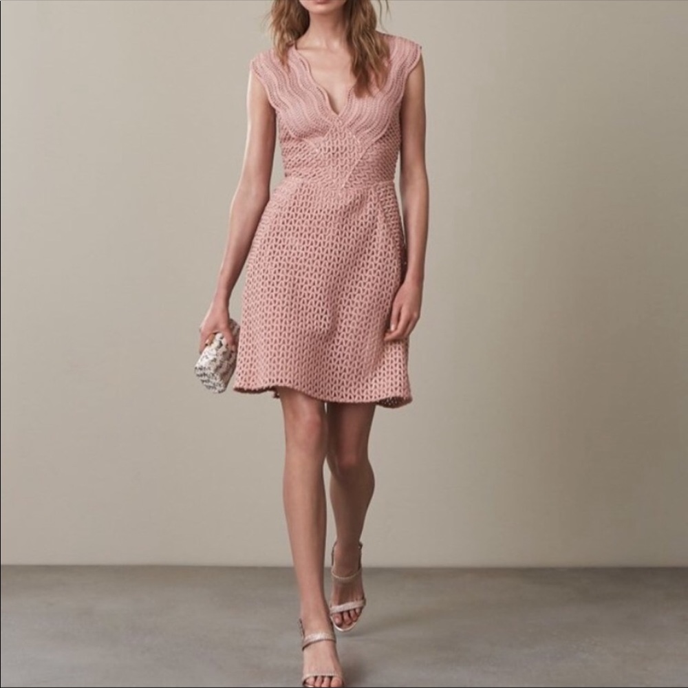 REISS Pink Marianna Lace Dress NWT Size 6